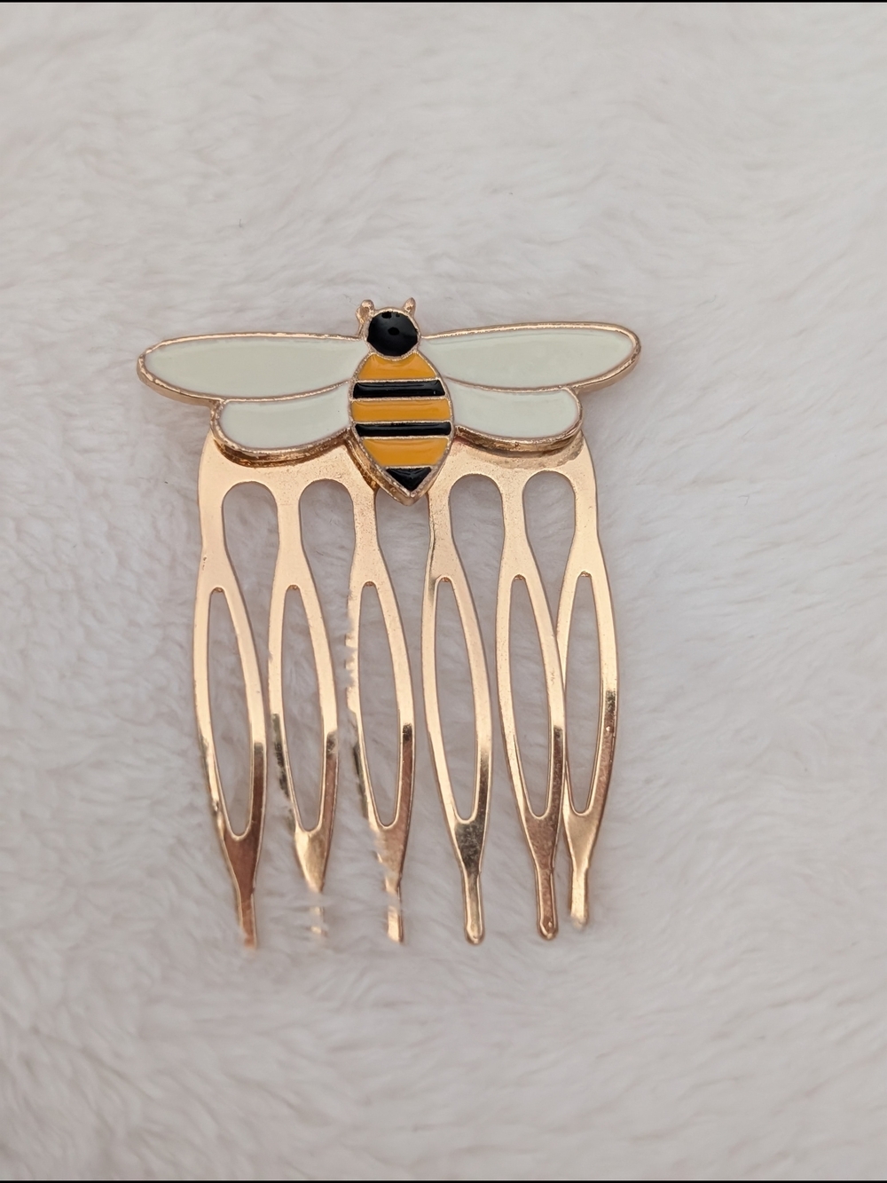 5/$35 Miraculous Ladybug Queen Bee Hair Comb – Gold Tone Bee Accessory